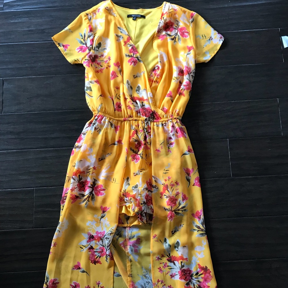 long yellow floral dress